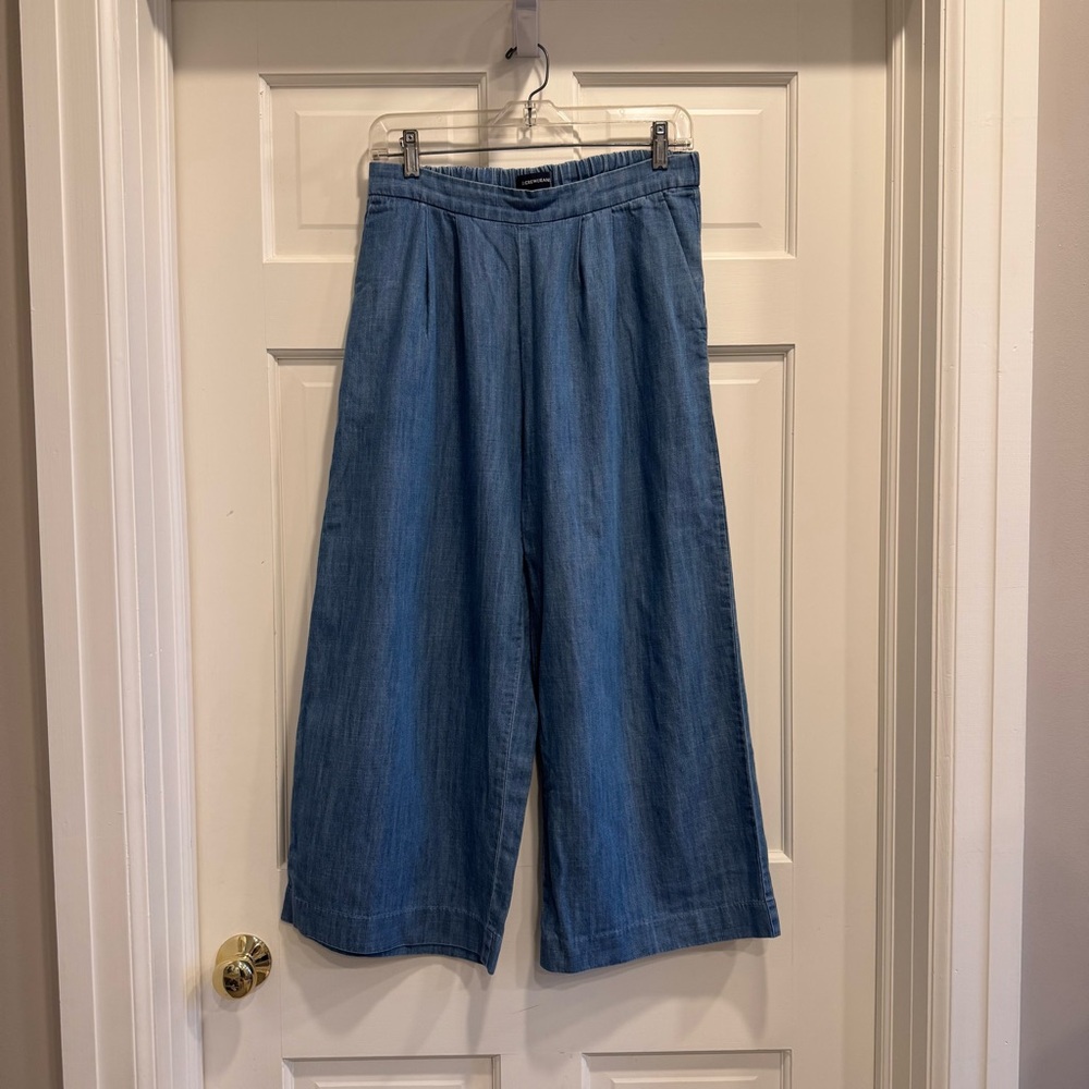 J.Crew Wide-Leg Cropped Denim Pants